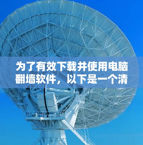 为了有效下载并使用电脑翻墙软件，以下是一个清晰的步骤指南