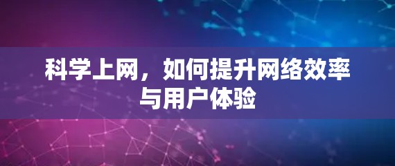 科学上网，如何提升网络效率与用户体验
