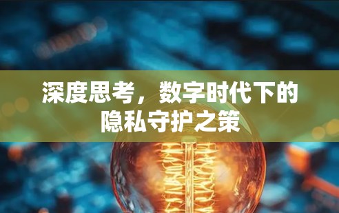 深度思考,数字时代下的隐私守护之策 深度思考,数字时代下的隐私守护之策